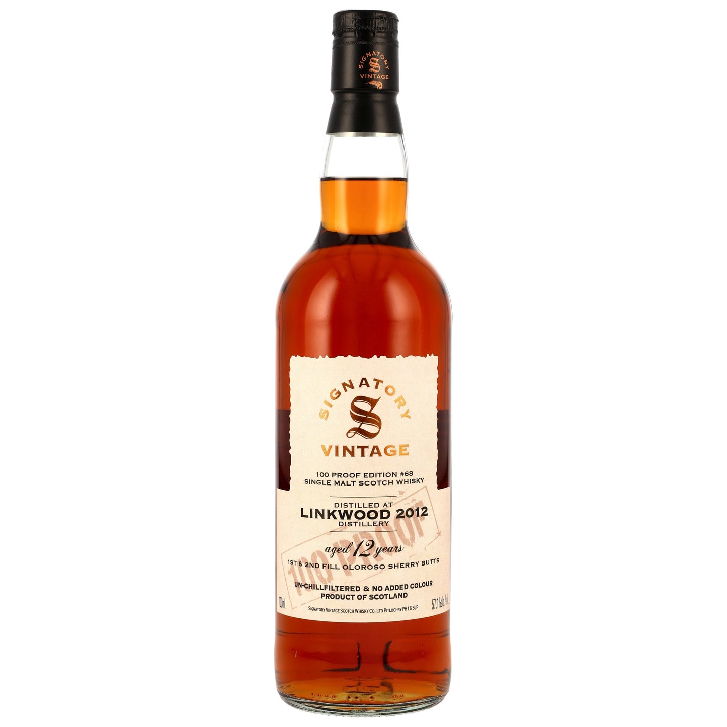 링크우드 2012/2025 시그나토리 빈티지 100 프루프 에디션 #68 57.1%vol. 700ml 기프트 박스없음 관세 부가세 교육세 주세 전체 포함
