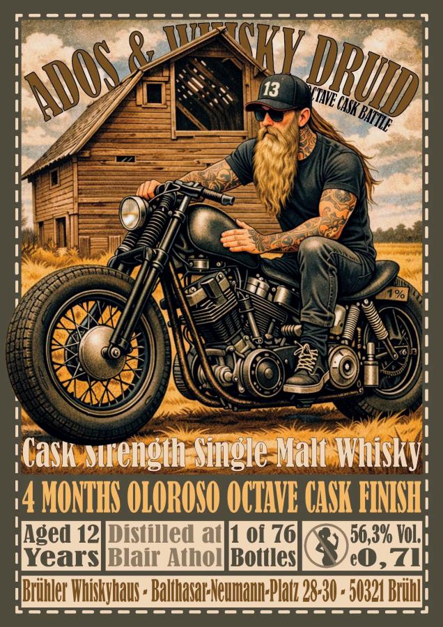 ADOS & Whisky Druid Octave cask Battle 블레어 아솔 12년 4개월 올로로쏘 옥타브 캐스크 피니쉬 56.3%vol 700ml 관세 부가세 교육세 주세 전체 포함