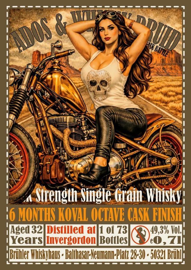 ADOS & Whisky Druid Octave cask Battle 인버고든 32년 6개월 코발 옥타브 캐스크 피니쉬 싱글 그레인 위스키 49.3%vol 700ml 관세 부가세 교육세 주세 전체 포함
