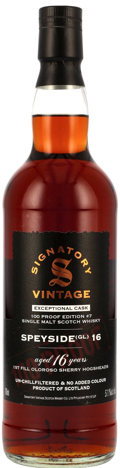 스페이사이드(GL) 16년 시그나토리 빈티지 100 프루프 익셉셔널 에디션 #7 57.1%vol. 700ml 기프트 박스없음 관세 부가세 교육세 주세 전체 포함