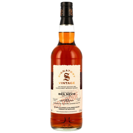 시그나토리 빈티지 100 프루프 에디션 #80 벤 네비스 10년 2015/2026 57.1%vol. 700ml 기프트 박스없음 관세 부가세 교육세 주세 전체 포함