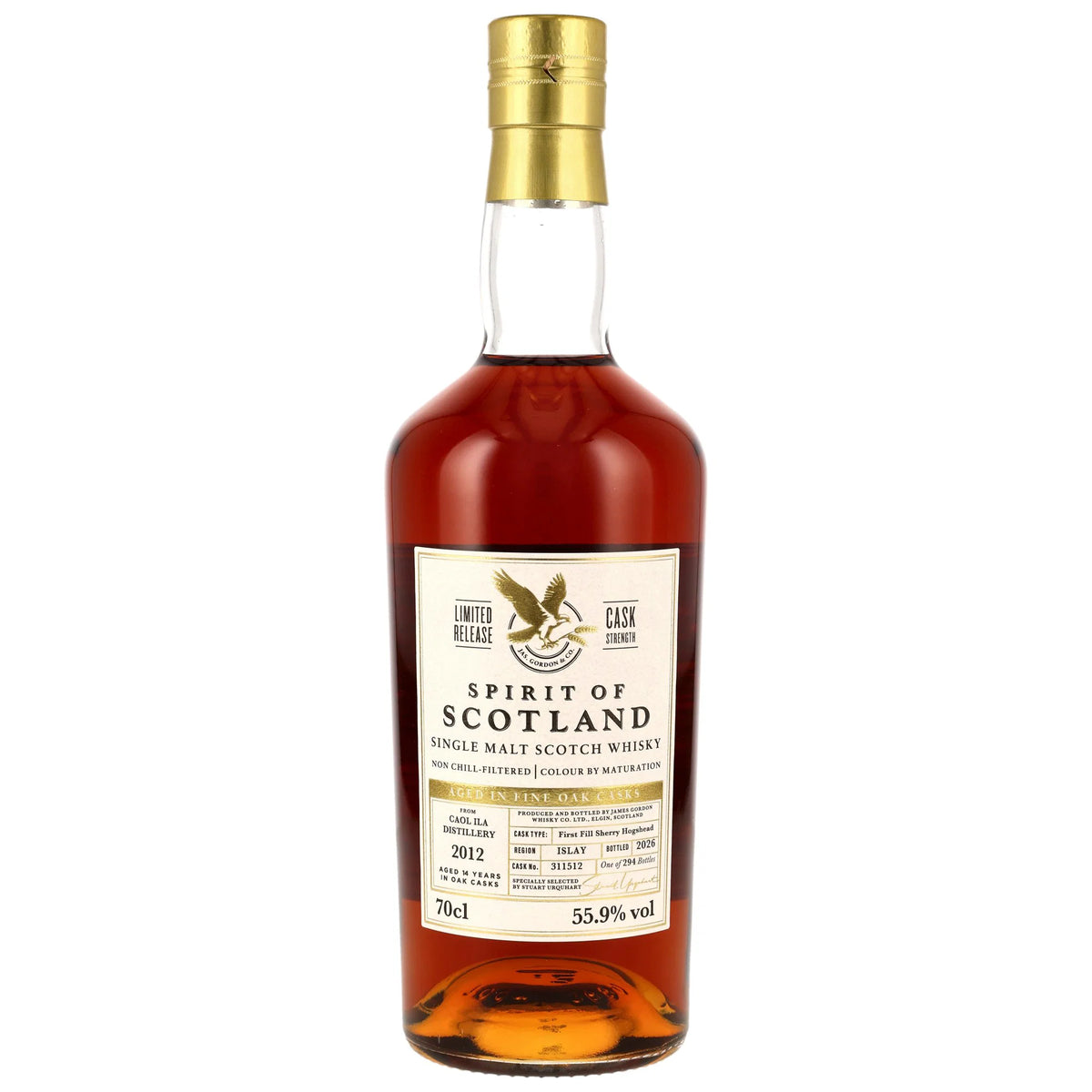 스피릿츠 오브 스코틀랜드 쿨 일라 14년 2012/2026 1st필 쉐리 혹스헤드 55.9% 700ml 관세 부가세 교육세 주세 전체 포함