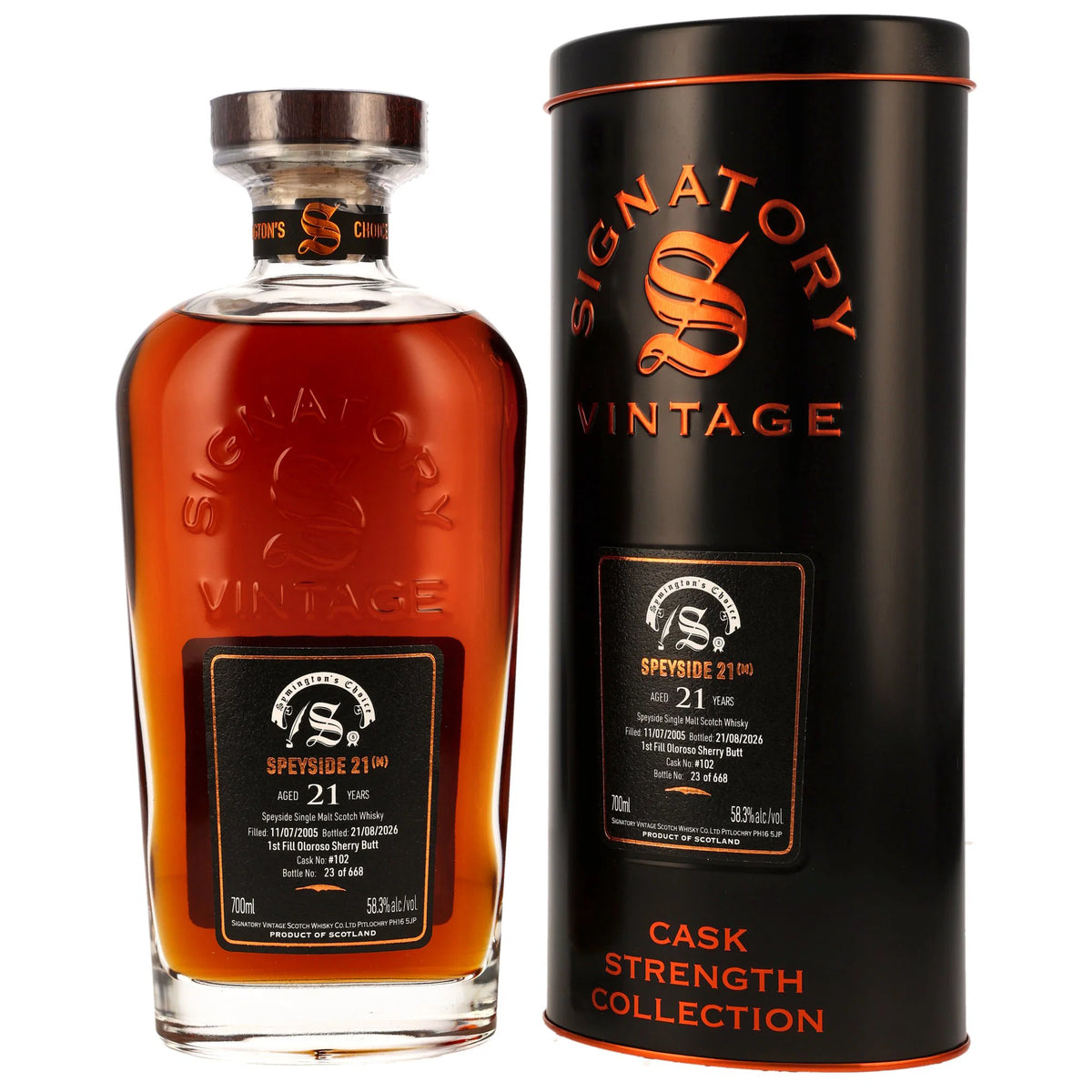 시그나토리 스페이사이드 (M) 2005/2026 21년 1st필 올로로쏘 쉐리 벗 #102 700ml 58.3%vol 관세 부가세 교육세 주세 전체 포함
