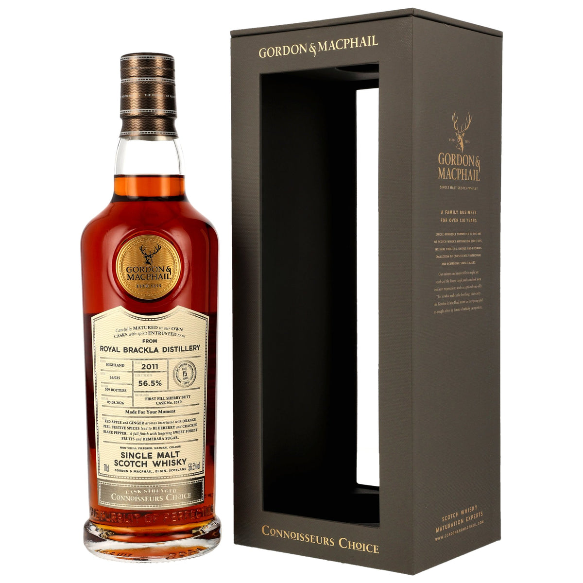고든 앤 맥페일 로얄 브라클라 2011/2026 퍼스트필 쉐리 벗 캐스크No.5519 56.5%vol 700ml 관세 부가세 교육세 주세 전체 포함