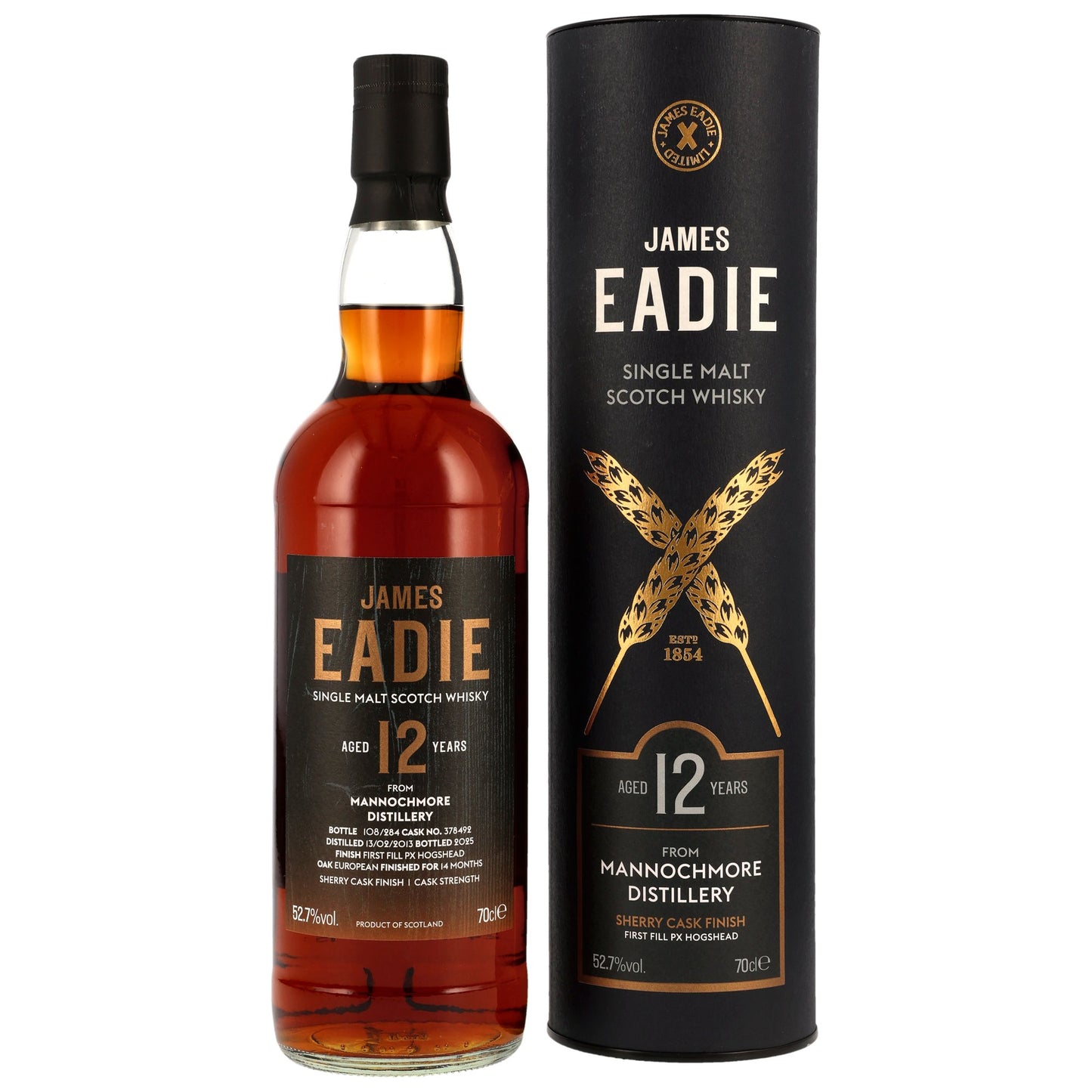 제임스 에디 마녹모어 2013/2025 12년 PX 혹스헤드 #378492 52.7%vol. 700ml 관세 부가세 교육세 주세 전체 포함