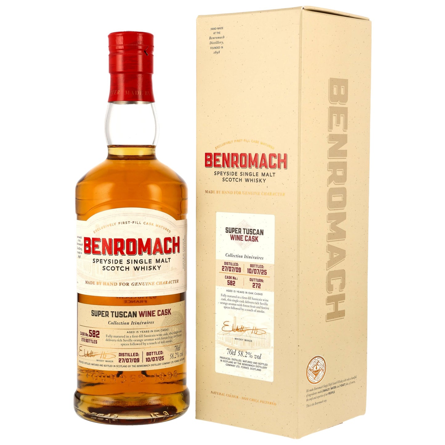 벤로막 2009/2025 15년 슈퍼투스칸 와인 캐스크 #582(1st필 사시까이아 와인 캐스크) 58.2%vol. 700ml 관세 부가세 교육세 주세 전체 포함