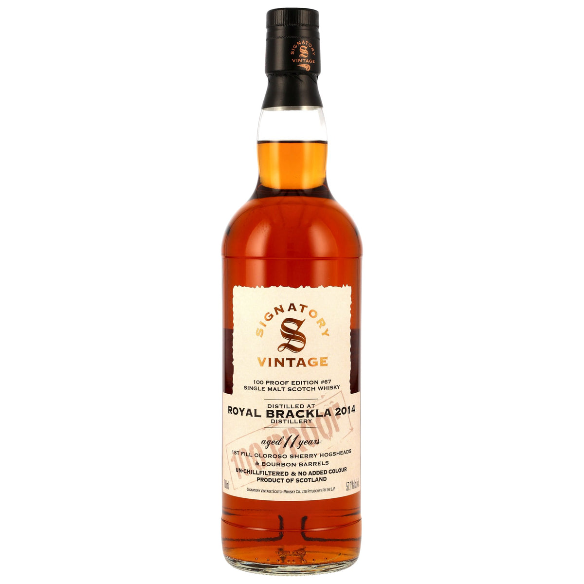 로얄 브라클라 2014/2025 시그나토리 빈티지 100 프루프 에디션 #67 57.1%vol. 700ml 기프트 박스없음 관세 부가세 교육세 주세 전체 포함