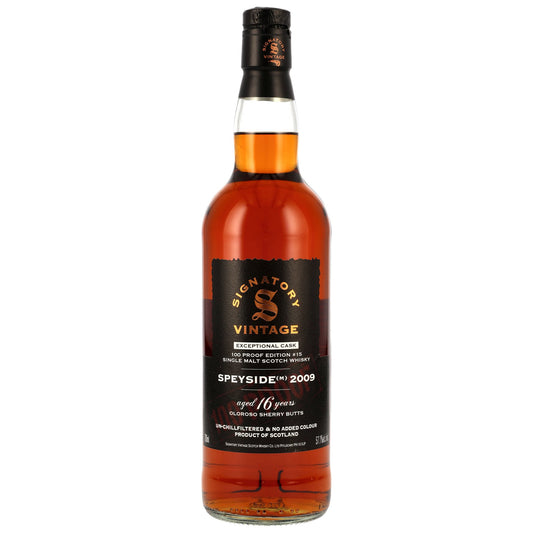 스페이사이드(M) 16년 시그나토리 빈티지 100 프루프 익셉셔널 에디션 #15 57.1%vol. 700ml 기프트 박스없음 관세 부가세 교육세 주세 전체 포함