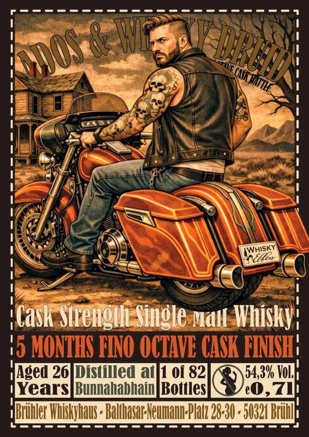 ADOS & Whisky Druid Octave cask Battle 부나하벤 26년 5개월 피노 옥타브 캐스크 피니쉬 54.3%vol 700ml 관세 부가세 교육세 주세 전체 포함